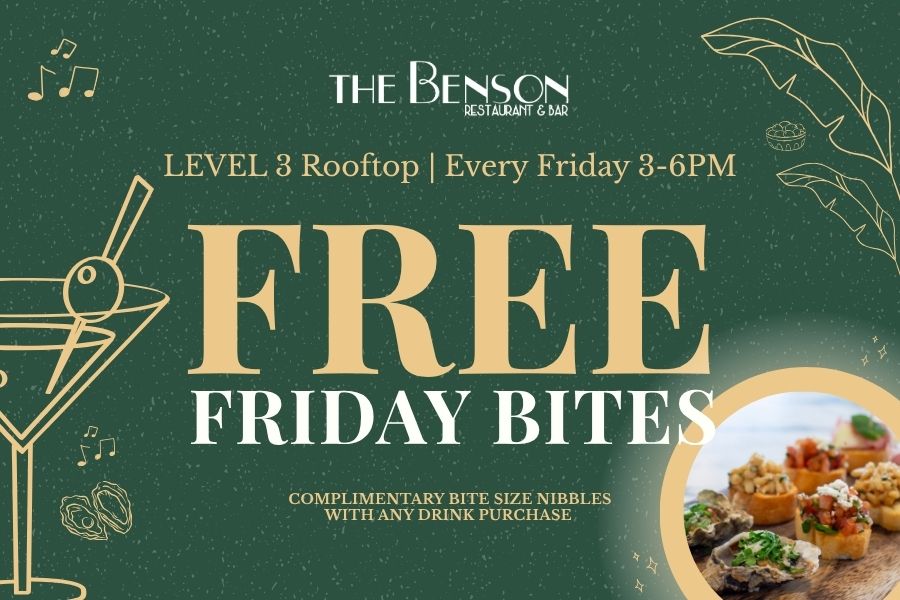 Free Friday Bites every Friday at The Benson Hotel, Cairns